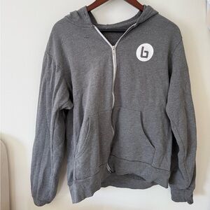 Gray Zip-Up Burn Hoodie with Logo